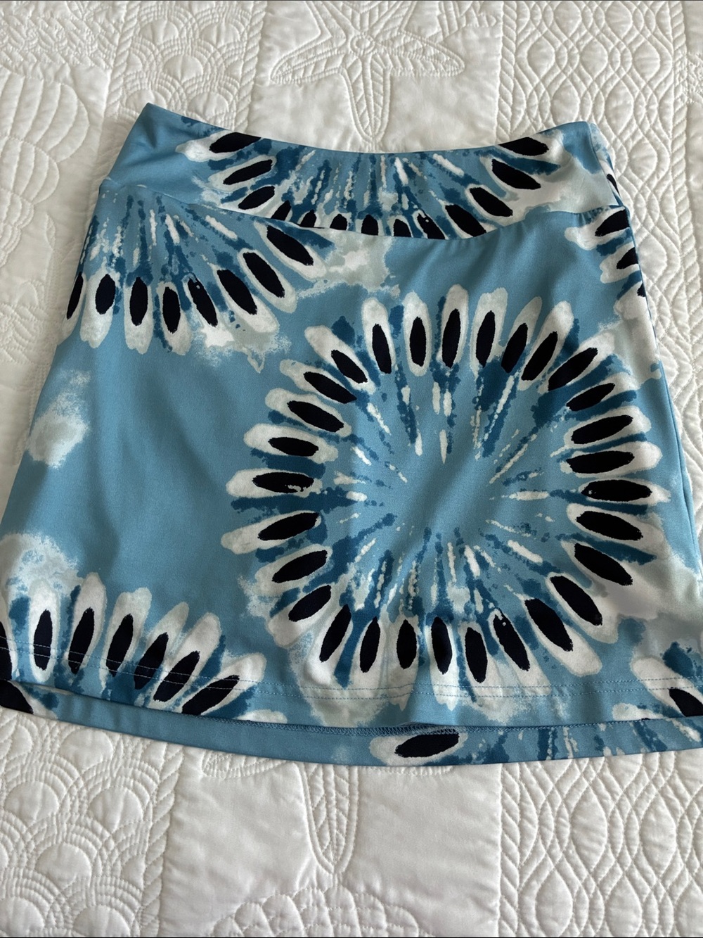 Golftini Blue Floral Tie-Dye A-Line Skort